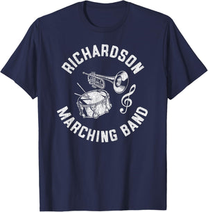 Richardson Marching Band Vintage Classic Music Distressed T-Shirt - T-Shirt | Navy