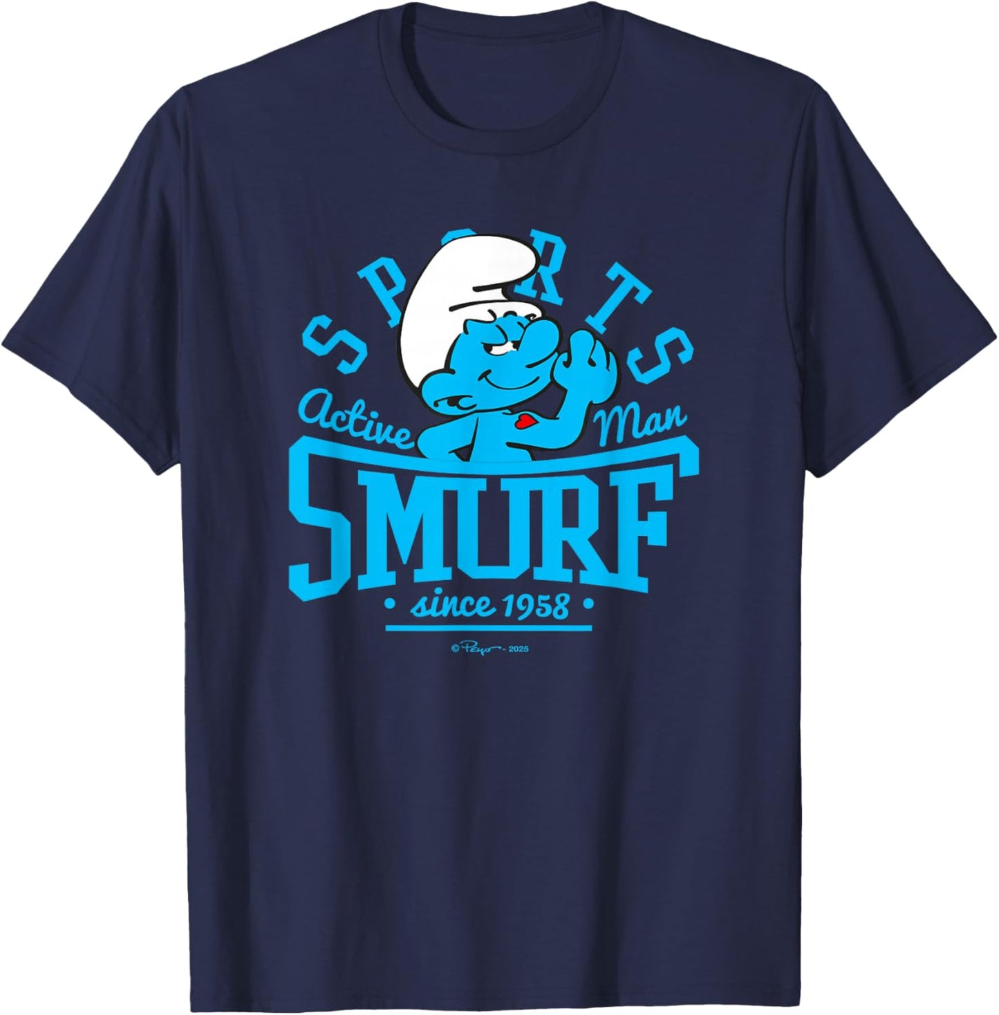 The Smurfs Sports Smurf Hefty Fitness T-Shirt - T-Shirt | Navy