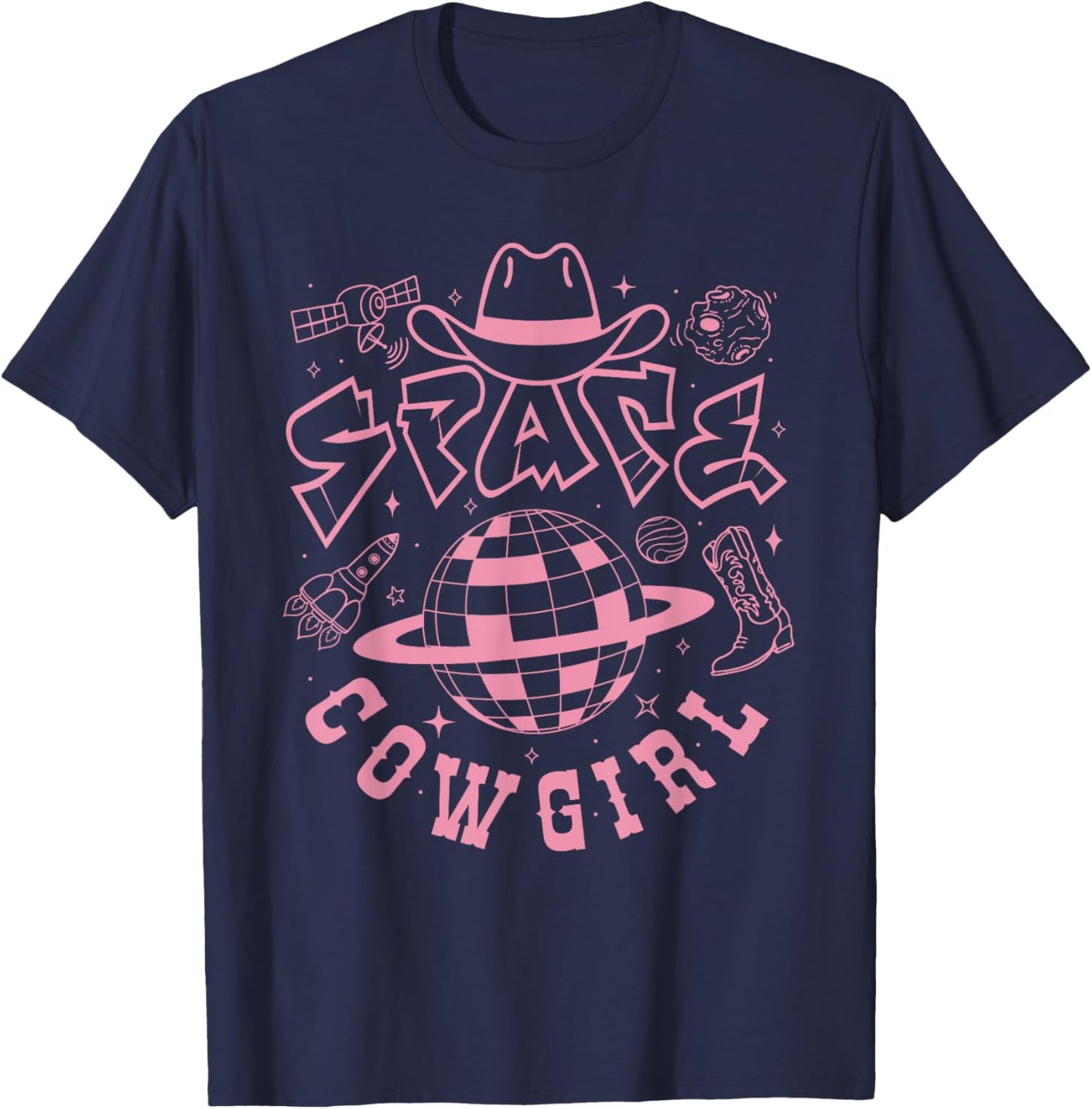 Space Cowgirls Shirt Bachelorette Party Rodeo Girls Women T-Shirt - T-Shirt | Navy