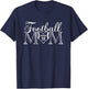 Football Mom Number 33 Football Heart #33 Game Day T-Shirt - T-Shirt | Navy