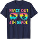 Peace Out 4th Grade Graduation Last Day School Teacher Kids T-Shirt - T-Shirt | Navy