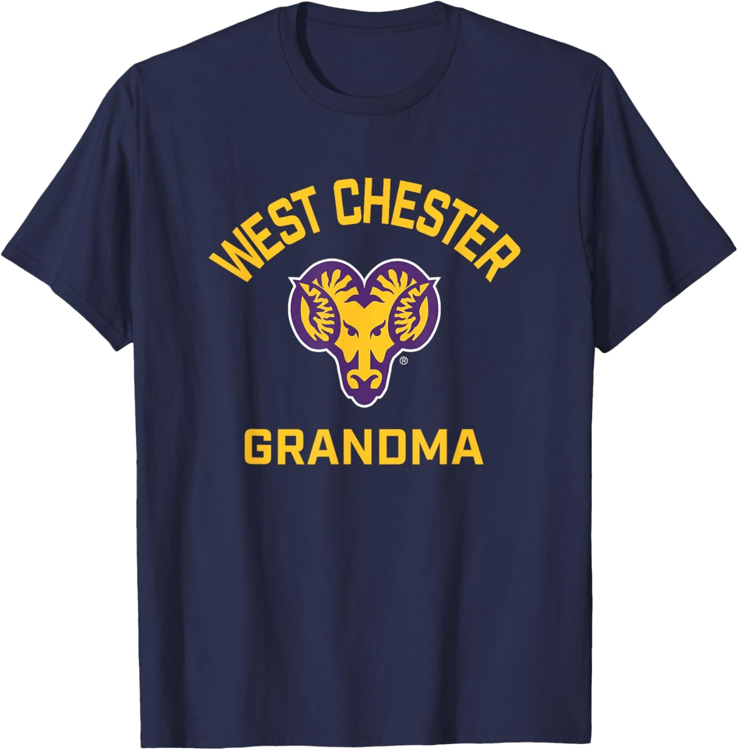 West Chester University Golden Rams Arched Grandma T-Shirt - T-Shirt | Navy