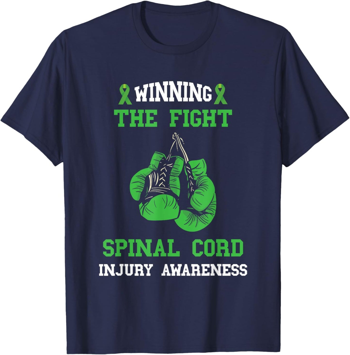 Spinal Cord Injury Warrior Winning Fight Spinal Cord Injury T-Shirt - T-Shirt | Navy