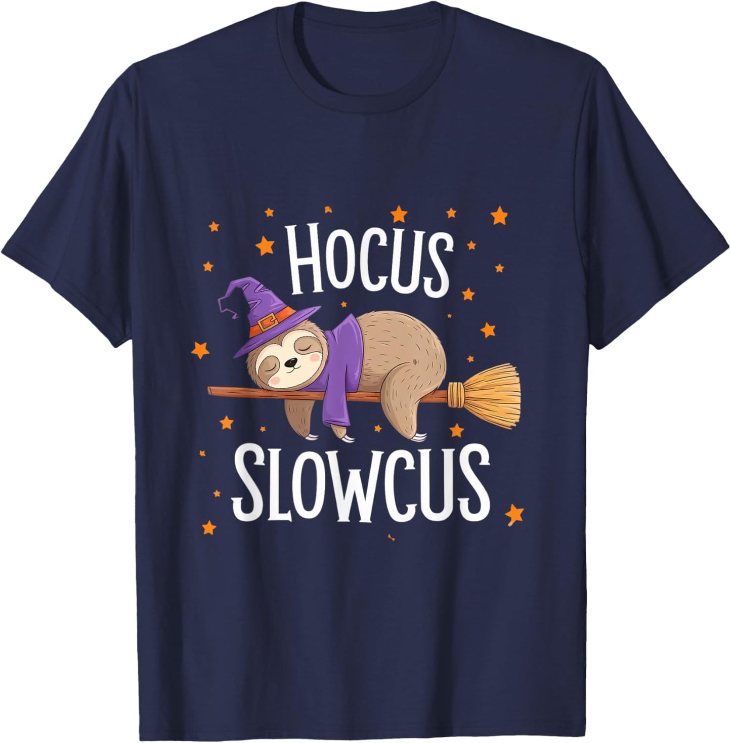 Hocus Slowcus Cute Funny Sloth Halloween 2024 T-Shirt - T-Shirt | Navy
