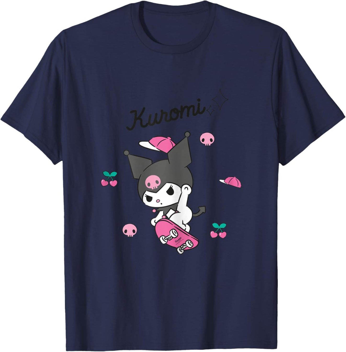Hello Kitty Kuromi Skateboard T-Shirt - T-Shirt | Navy