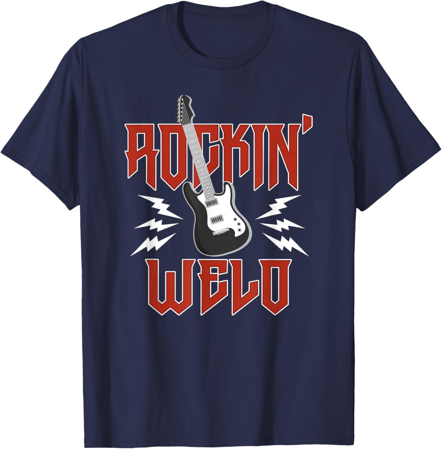 Welo Rockin One Birthday Family Matching Rock Guitar T-Shirt - T-Shirt | Navy