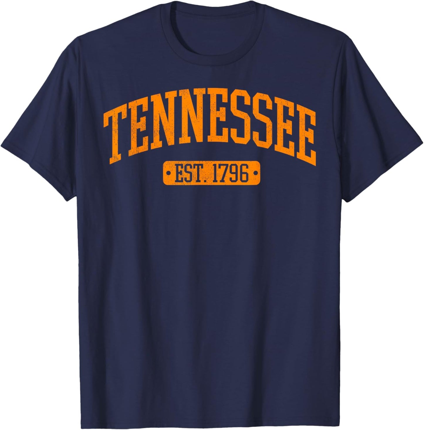 Classic TN Orange Print Retro Varsity Vintage Tennessee T-Shirt - T-Shirt | Navy