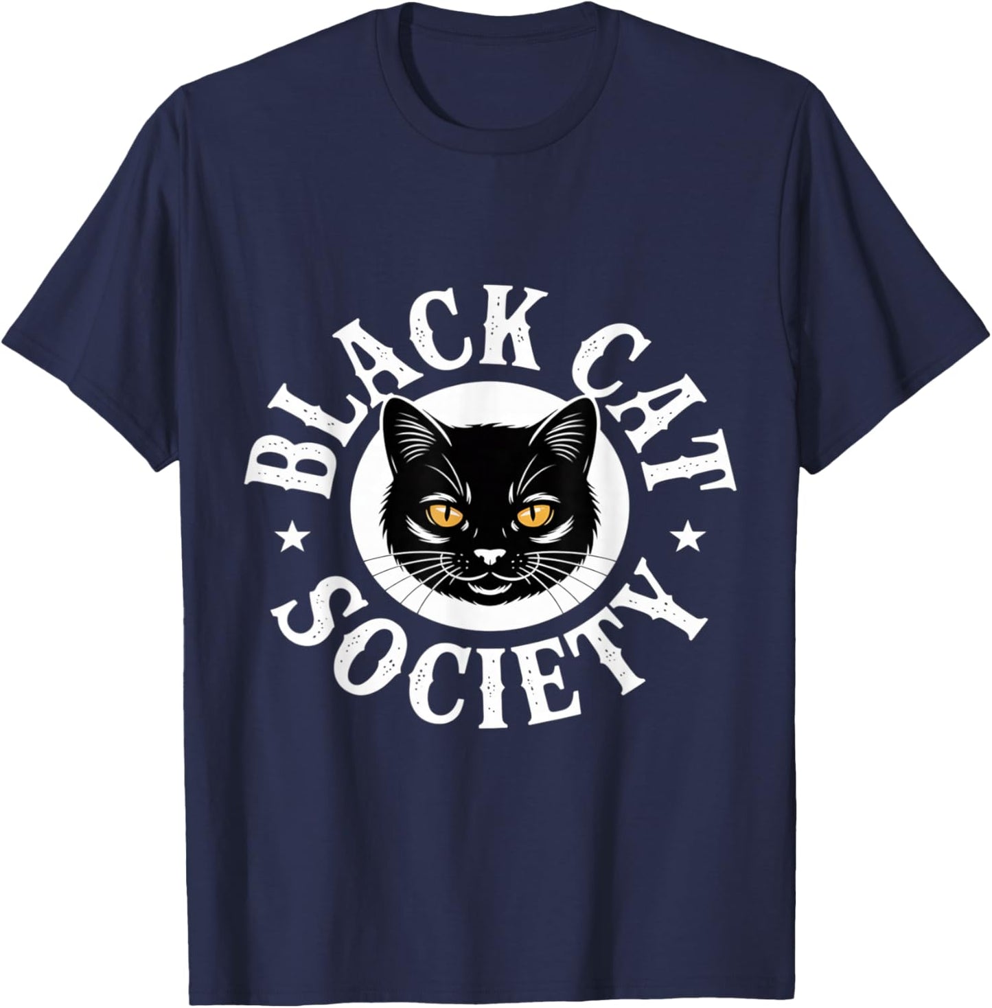 Black Cat Society Halloween Cat Lovers Circle T-Shirt - T-Shirt | Navy