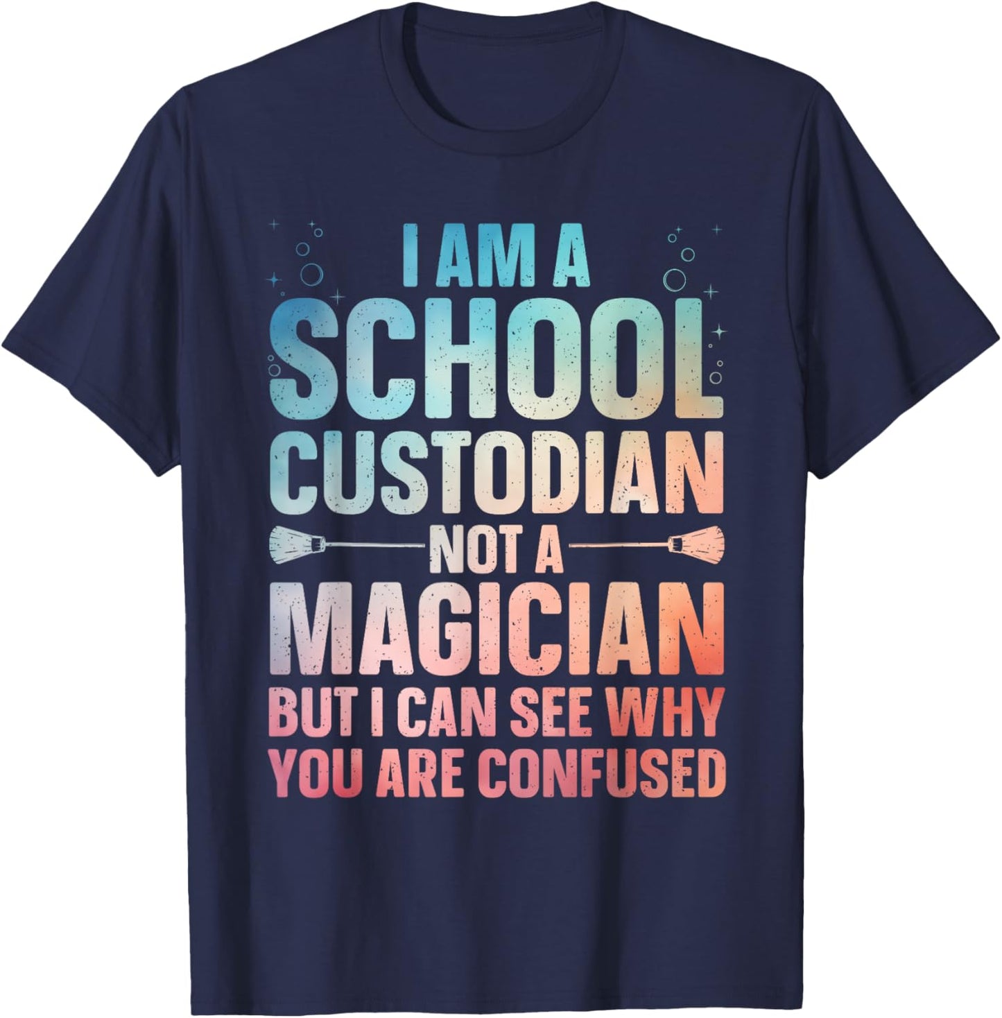 School Custodian Design Women Custodian Appreciation T-Shirt - T-Shirt | Navy