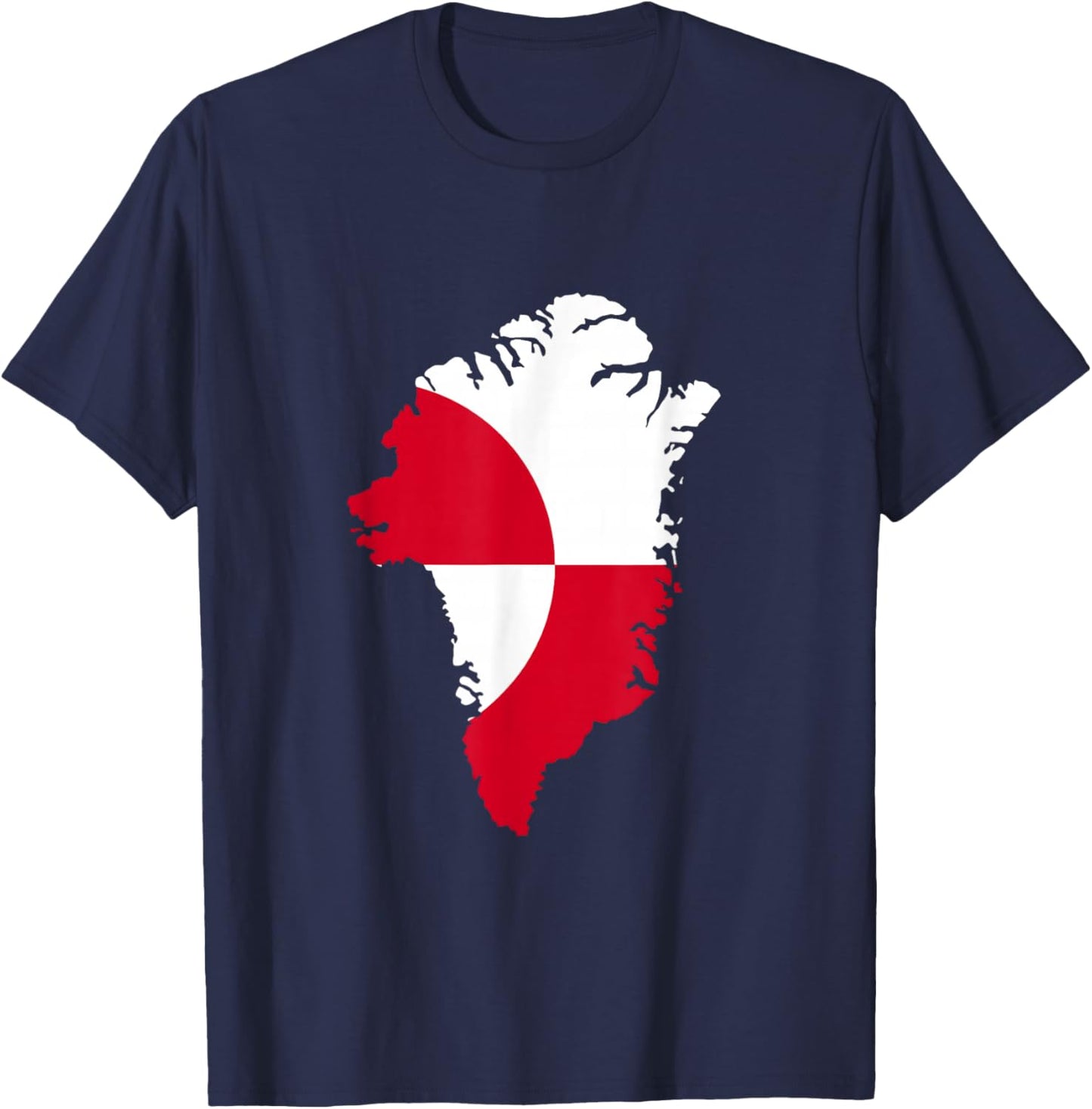 Greenland Flag Shirt, Greenland Map, Greenland T-Shirt - T-Shirt | Navy