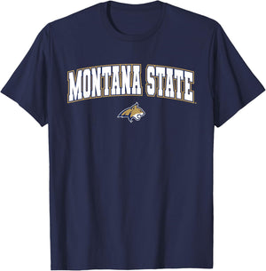 Montana State University Bobcats Arch Logo T-Shirt - T-Shirt | Navy