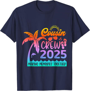 Cousin crew 2025 Summer Vacation Beach Family Trips Matching T-Shirt - T-Shirt | Navy