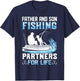 Father Son Fishing Partners For Life Funny Dad Son Matching T-Shirt - T-Shirt | Navy