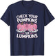 Check Your Pumpkins For Lumpkins Breast Cancer T-Shirt - T-Shirt | Navy