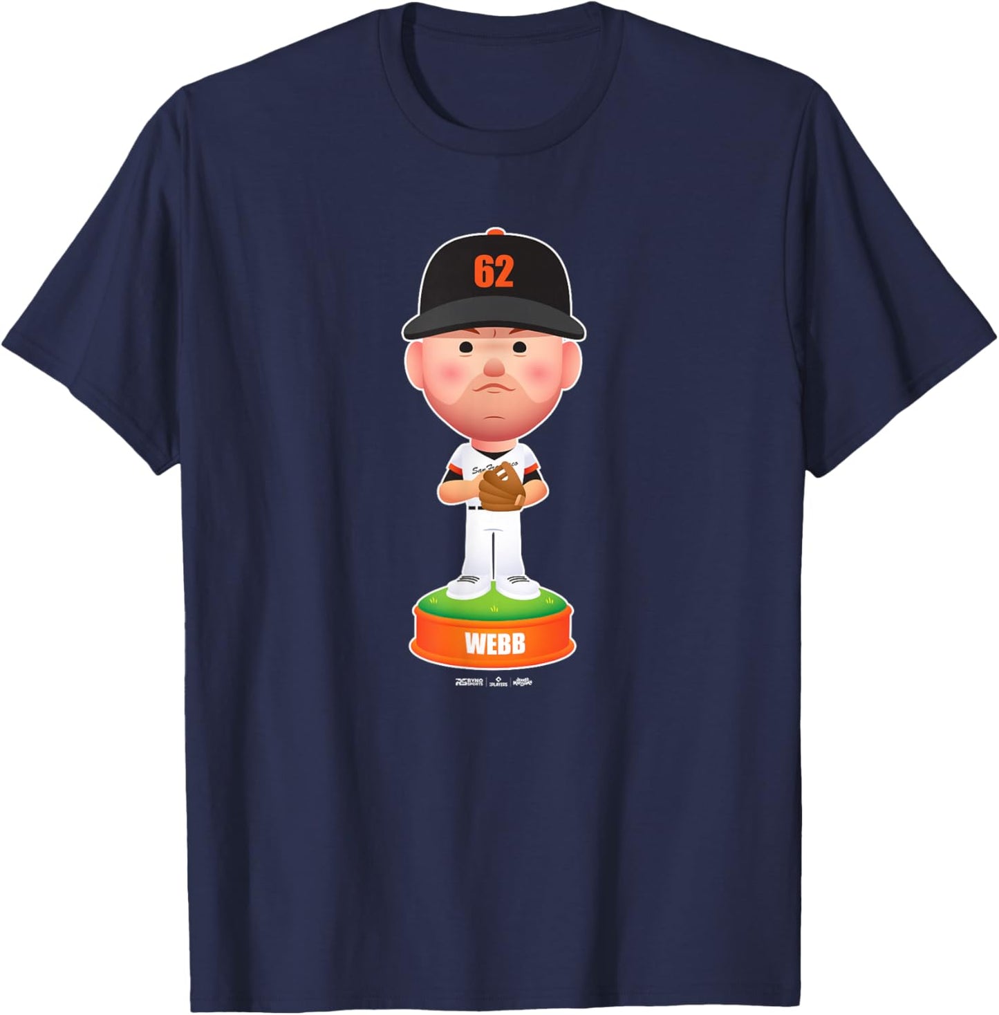 Logan Webb San Francisco Baseball Bobblehead MLBPA T-Shirt - T-Shirt | Navy