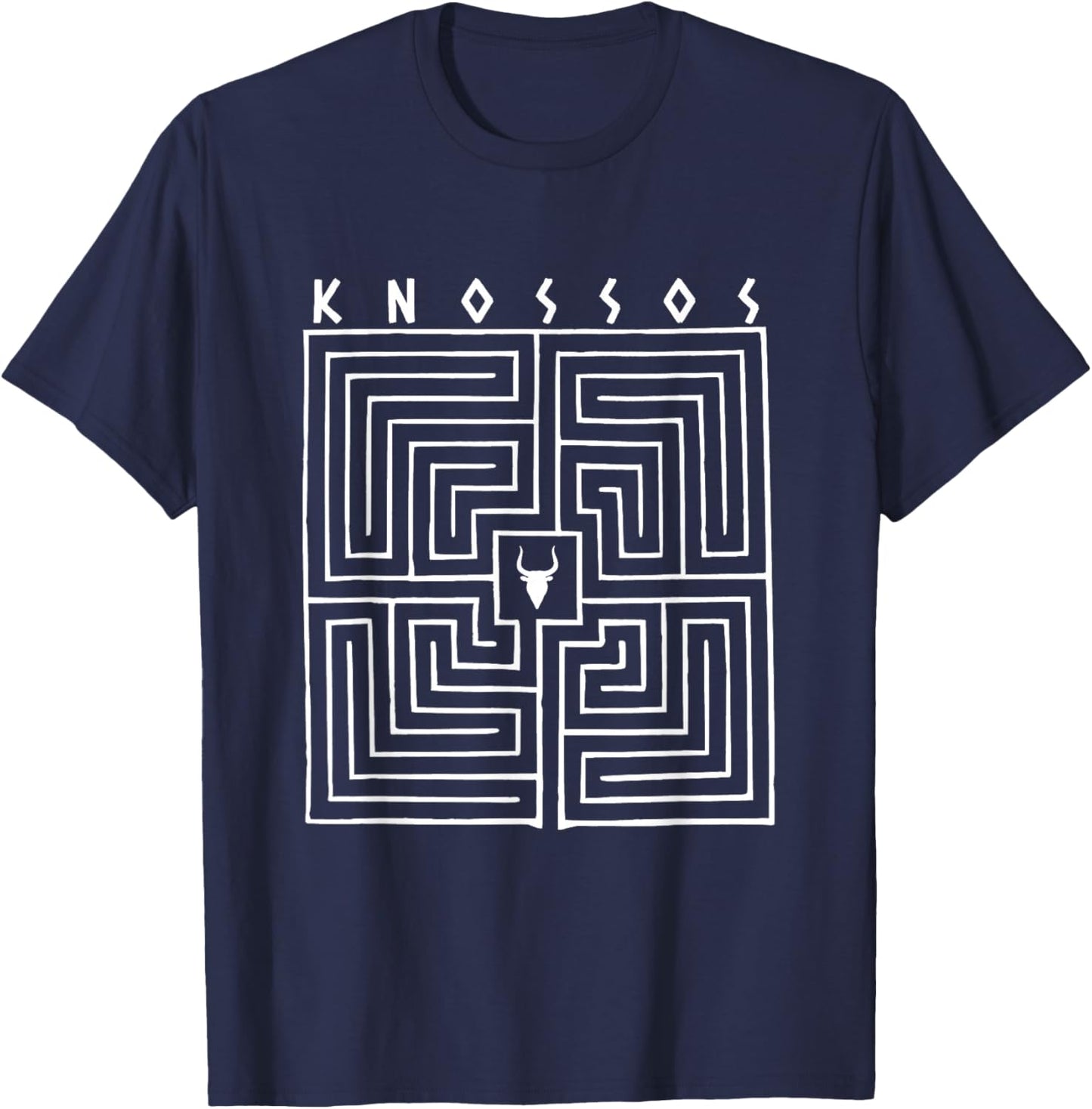 Knossos Labyrinth Minotaur Ancient Minoan Crete Greece T-Shirt - T-Shirt | Navy