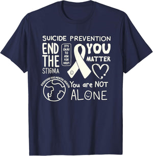 Original Happiness Project Sucide Prevention T-Shirt - T-Shirt | Navy