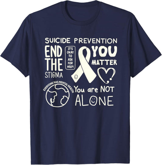 Original Happiness Project Sucide Prevention T-Shirt - T-Shirt | Navy