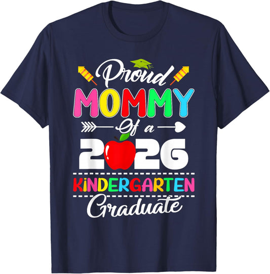 Proud Mommy of Preschool Graduate 2026 School PreK T-Shirt - T-Shirt | Navy