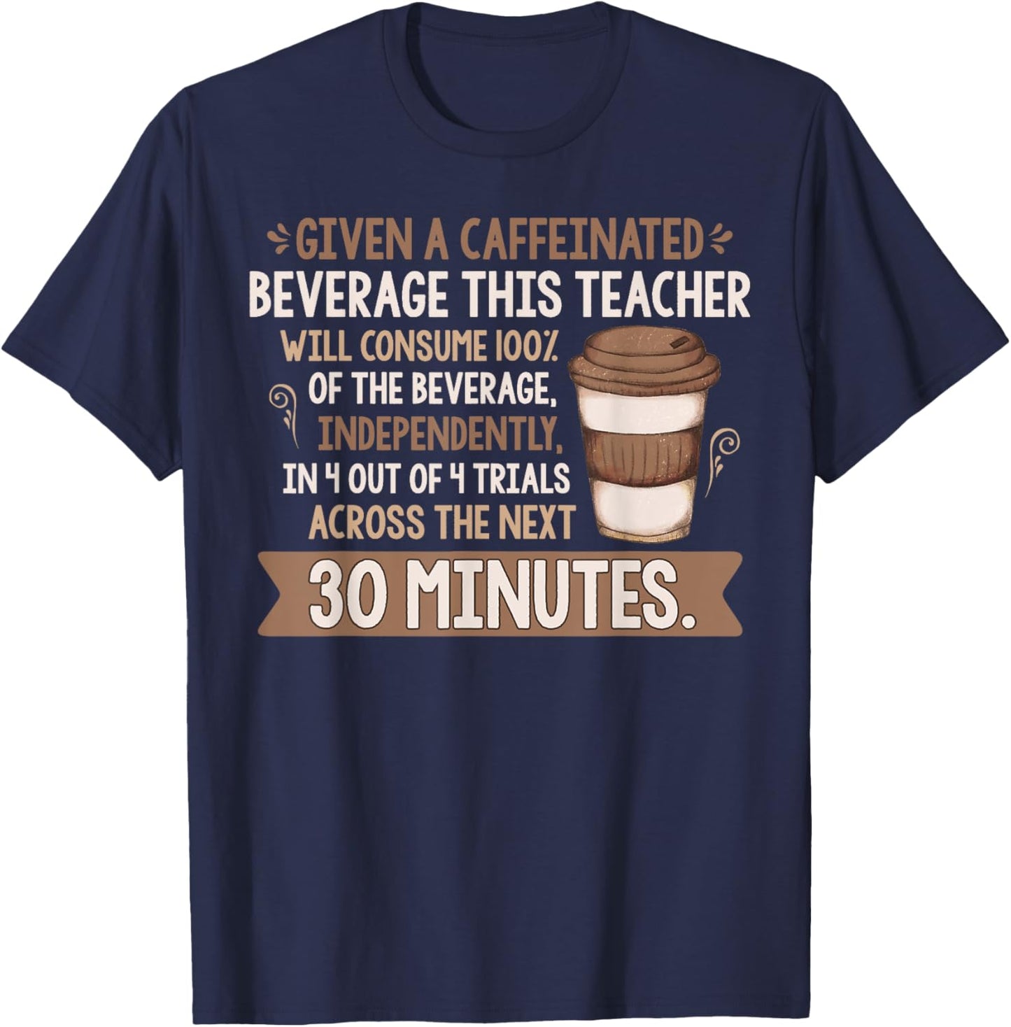Given A Caffeinated Beverage This Teacher Will Consume Women T-Shirt - T-Shirt | Navy