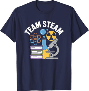 Team STEAM, Math Teacher and Science Teaching T-Shirt - T-Shirt | Navy