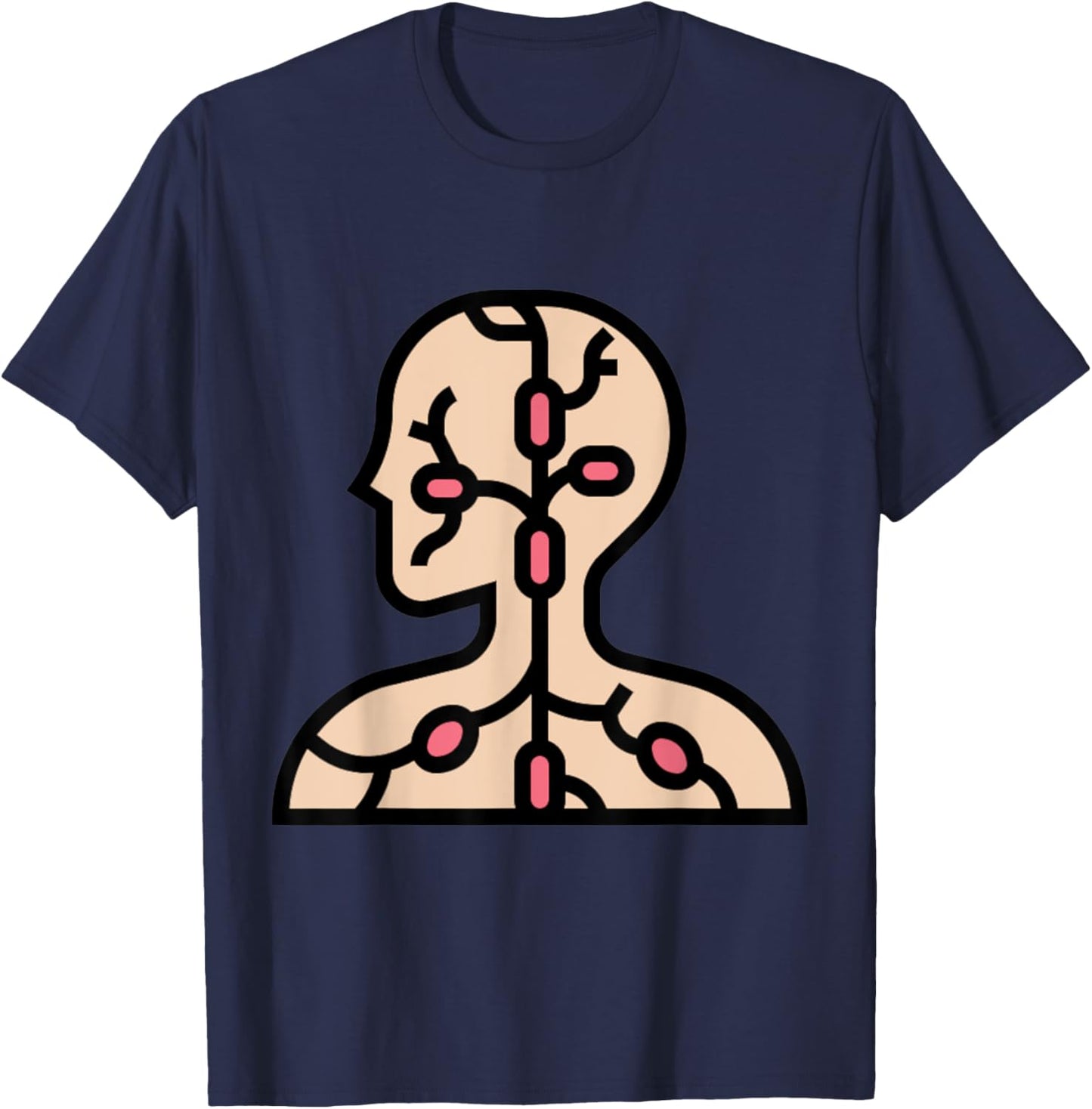 Lymphatic System Lymph Node T-Shirt - T-Shirt | Navy