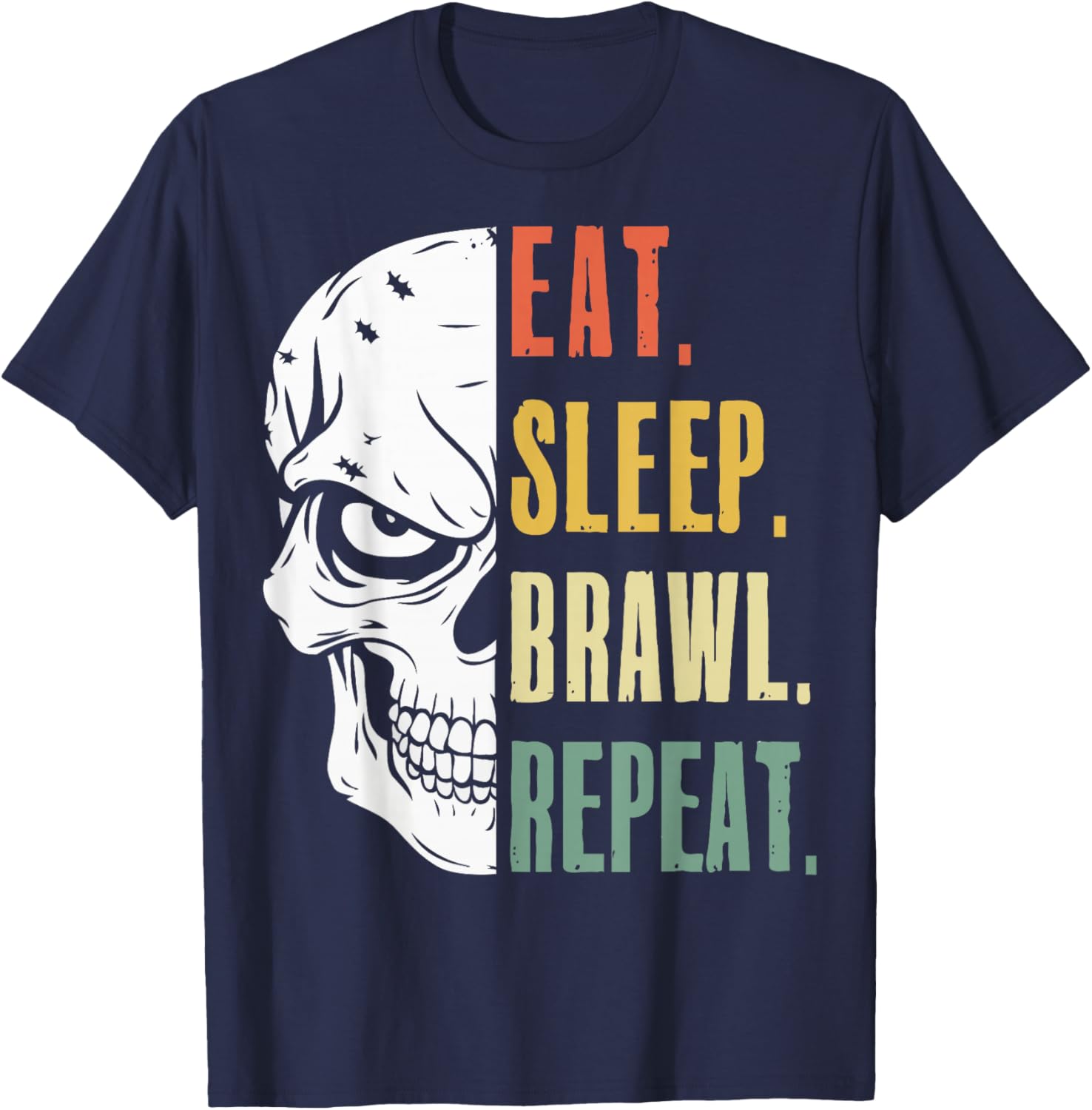 Eat Sleep Brawl Repeat Funny Video Gamer Gaming T-Shirt - T-Shirt | Navy