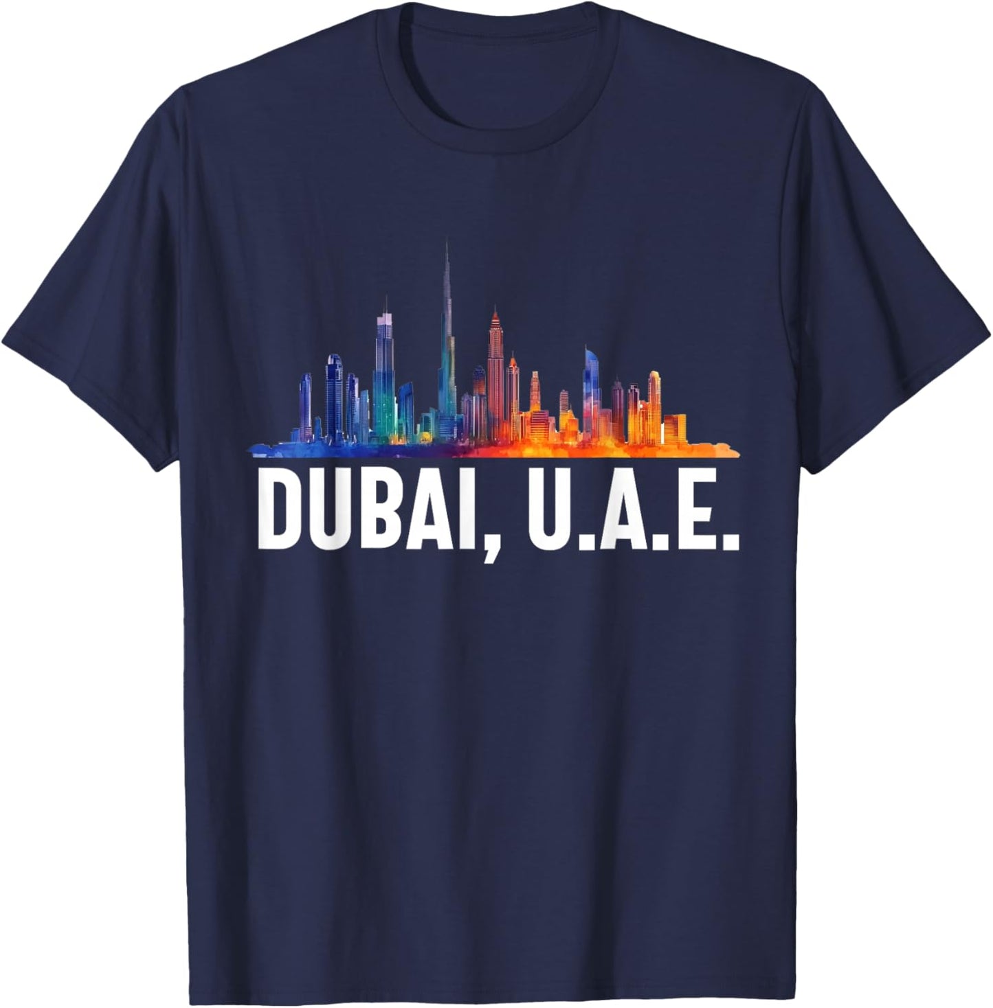 Dubai Souvenir Skyline UAE United Arab Emirate Reminder T-Shirt - T-Shirt | Navy