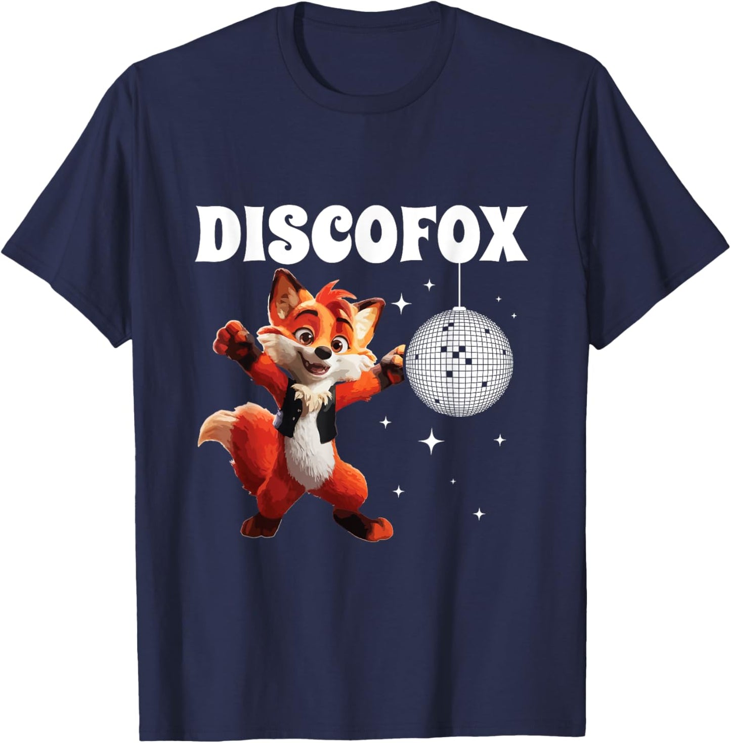 Discofox Fox Disco Word Game Dance Dance Celebration , black, S T-Shirt - T-Shirt | Navy