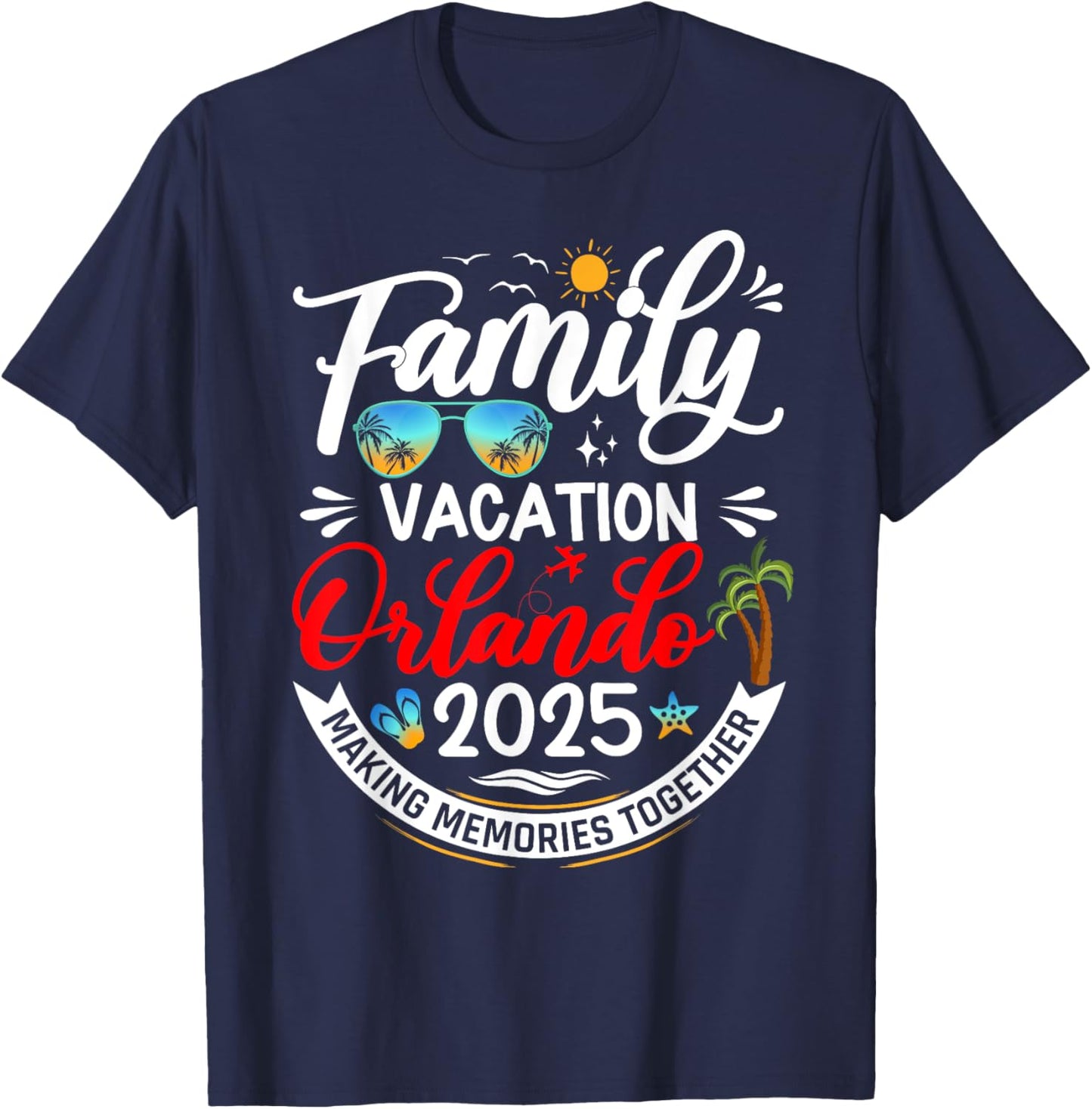 Family Vacation Orlando 2025 Matching Summer Vacation 2025 T-Shirt - T-Shirt | Navy
