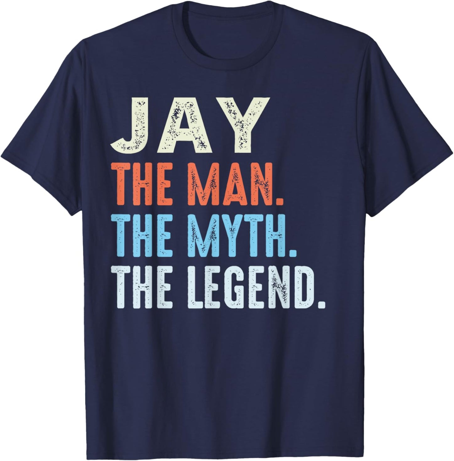 JAY The Legend Name Personalized Cute Idea Men Vintage JAY T-Shirt - T-Shirt | Navy