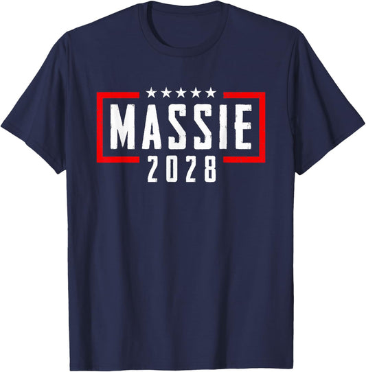 Vintage Massie 2028 for President Thomas Massie 2028 T-Shirt - T-Shirt | Navy