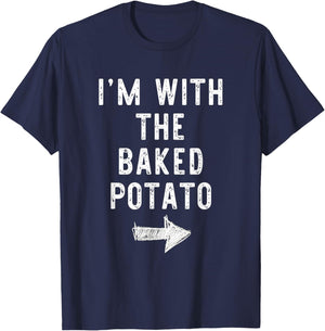 I’m With The Baked Potato Funny Halloween Couple Costume T-Shirt - T-Shirt | Navy