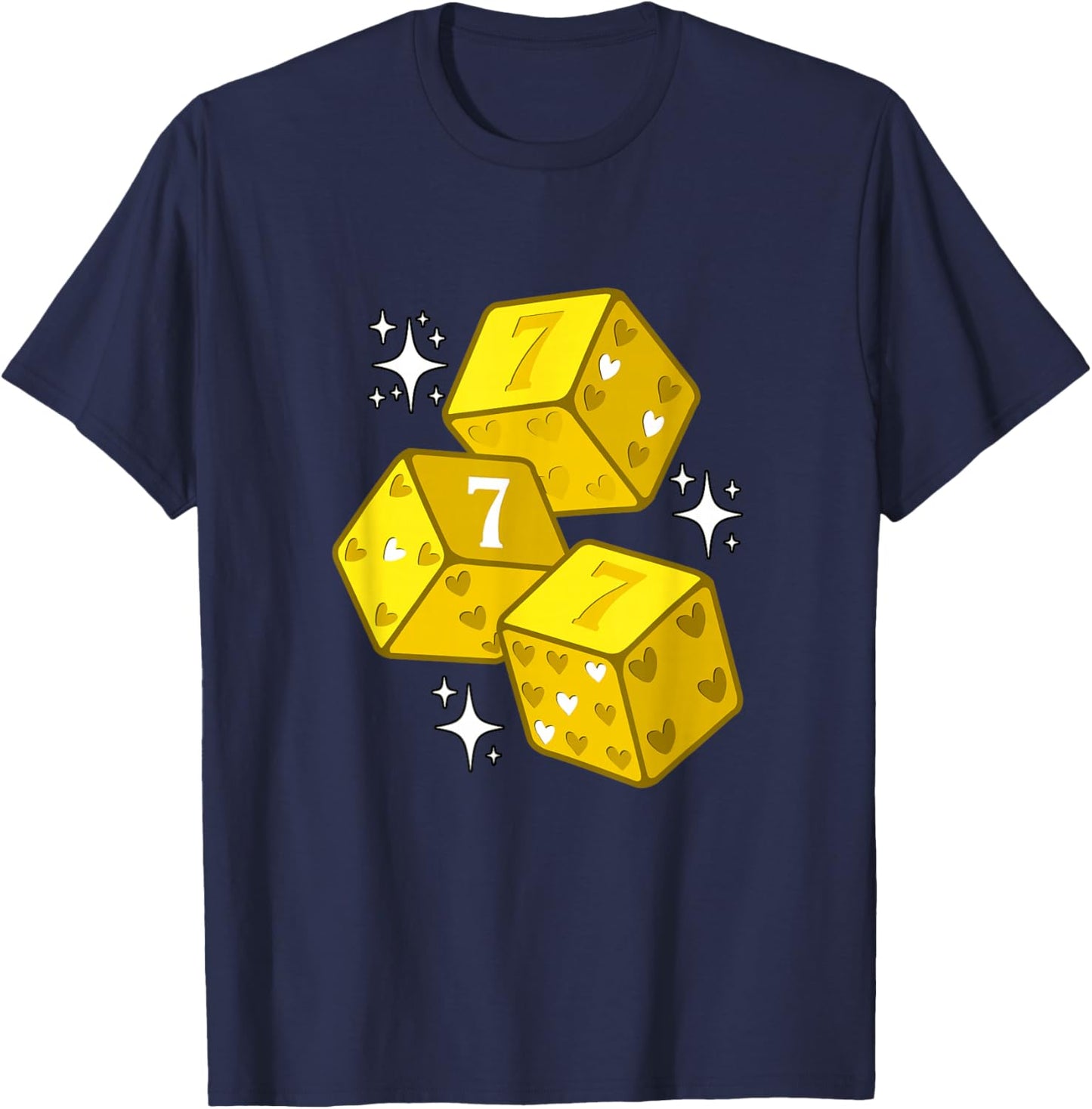 University Varsity-Gold Color Lucky Heart Varsity-Gold T-Shirt - T-Shirt | Navy