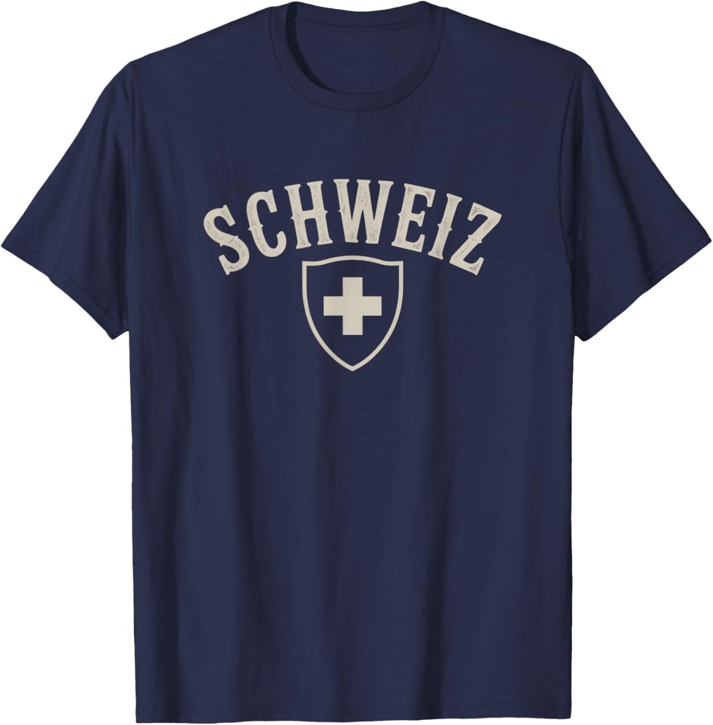 Schweiz Vintage Shield Swiss Heritage Pride T-Shirt - T-Shirt | Navy