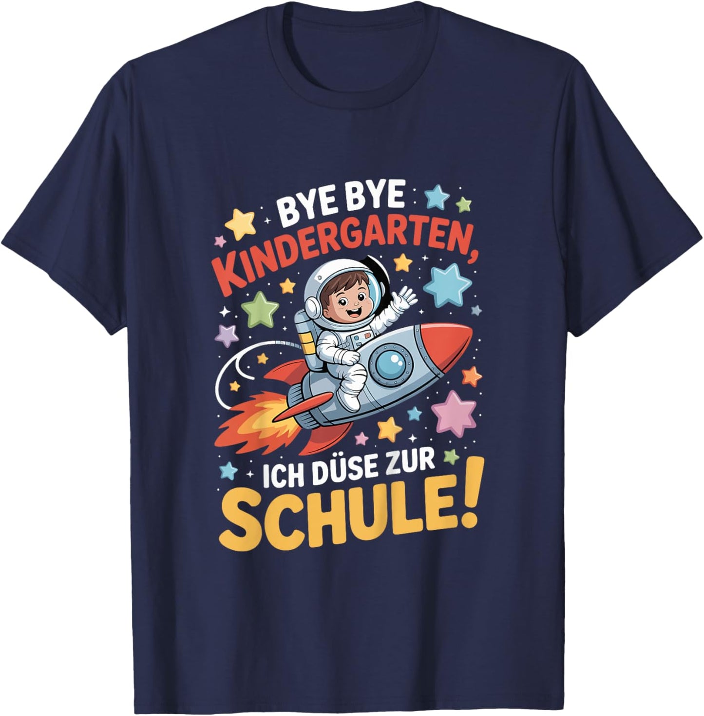Kinder Weltraum Einschulung Junge Astronaut Schulkind 2025 T-Shirt - T-Shirt | Navy