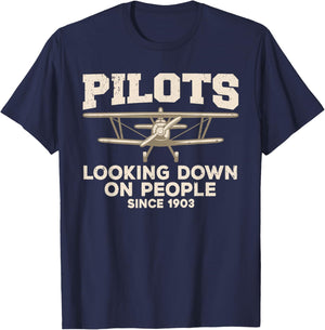 Funny Pilot Design Women Aviation Airplane Pilot T-Shirt - T-Shirt | Navy
