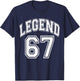 Legend 67 Number Varsity Team - 67th Birthday & 67 Years Old T-Shirt - T-Shirt | Navy