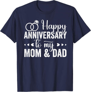 Married Couples lovers, Happy Anniversary To My Mom And Dad T-Shirt - T-Shirt | Navy