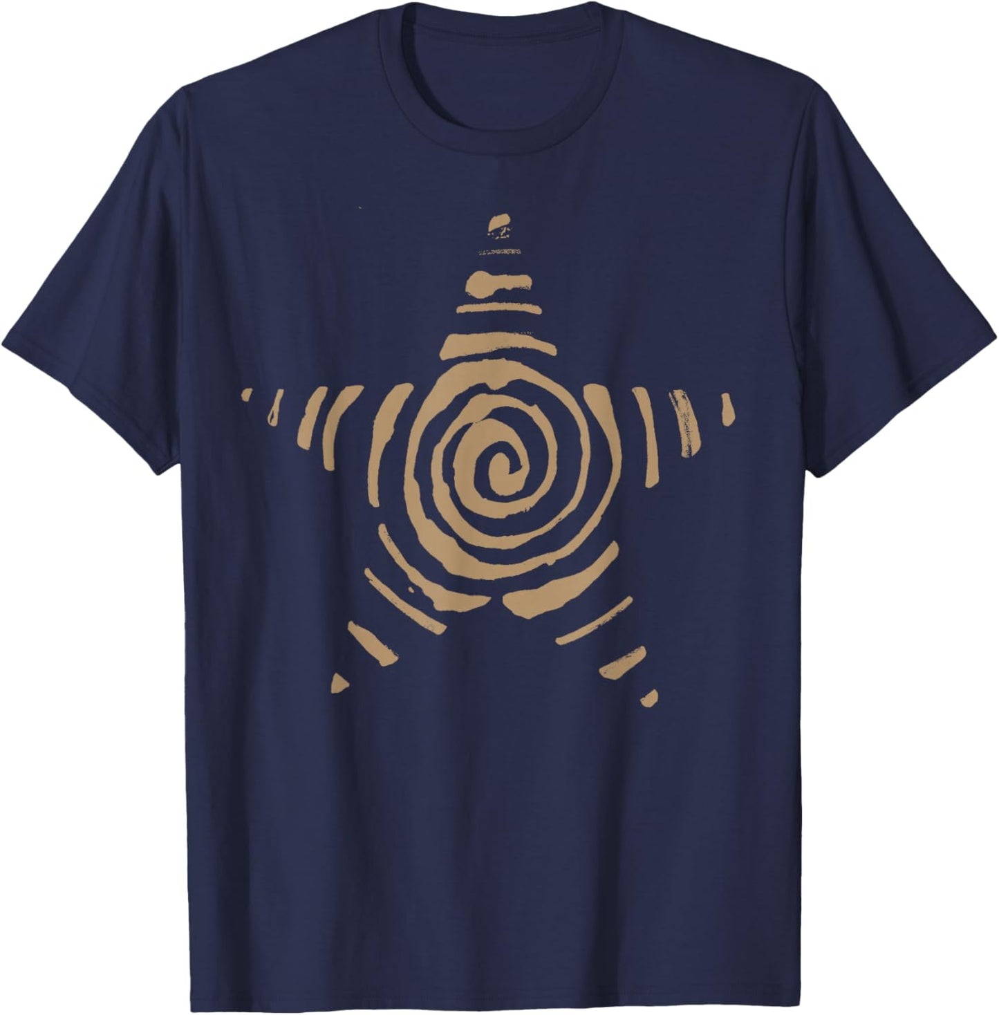 Spiral Star y2k Whimsy Grunge Vintage Alt Brown Graphic T-Shirt - T-Shirt | Navy