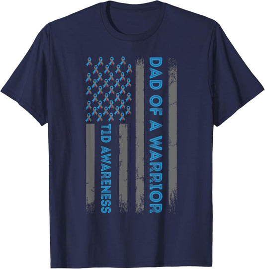 Type 1 Diabetes Awareness T1D Dad of Warrior Type 1 Diabetic T-Shirt - T-Shirt | Navy
