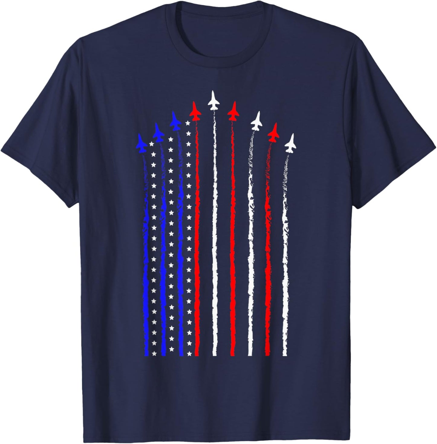 Patriot July 4th Fighter Jets Airplane USA Flag Kid Boy T-Shirt - T-Shirt | Navy
