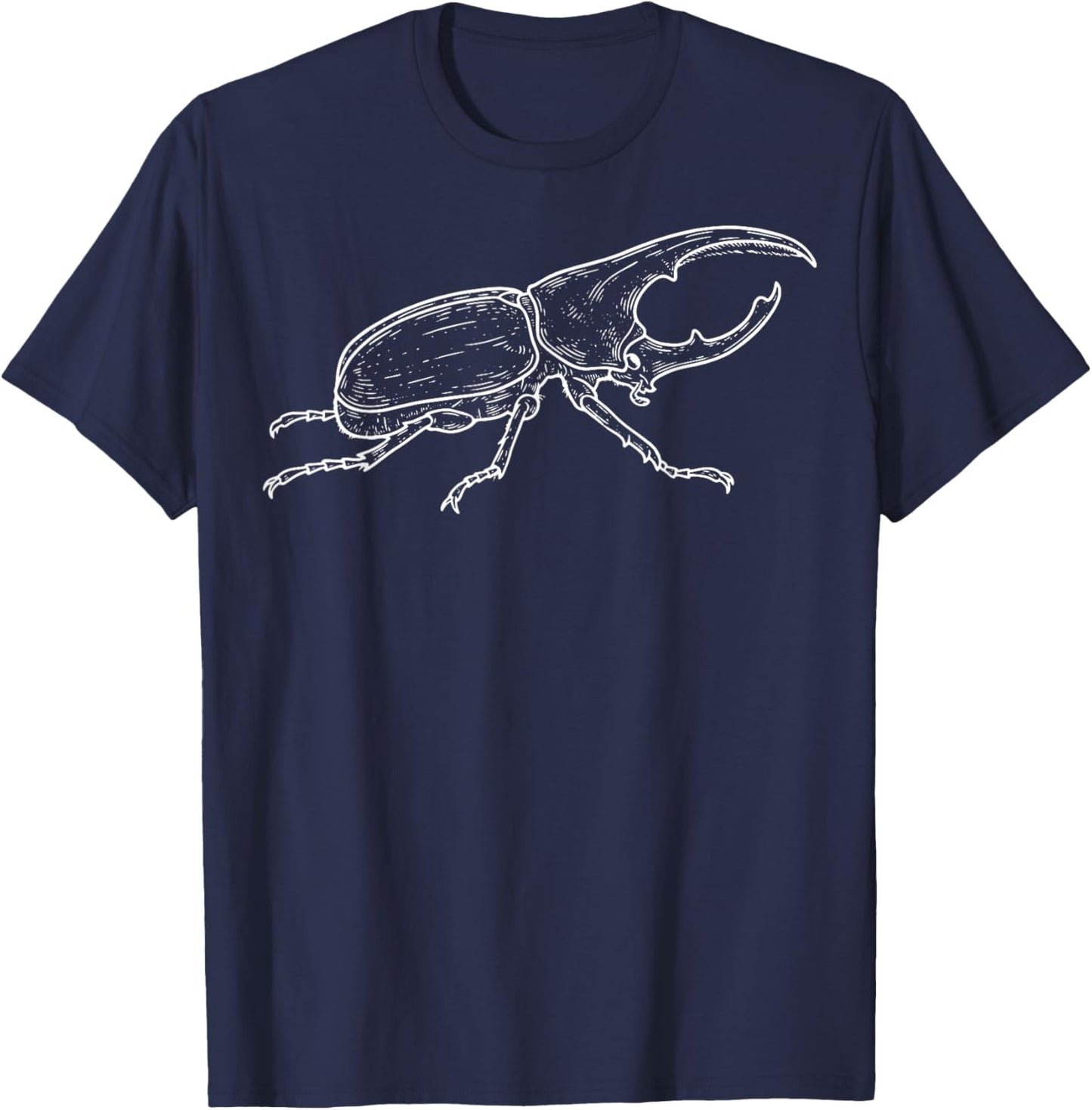 Hercules Beetle Illustration T-Shirt - T-Shirt | Navy