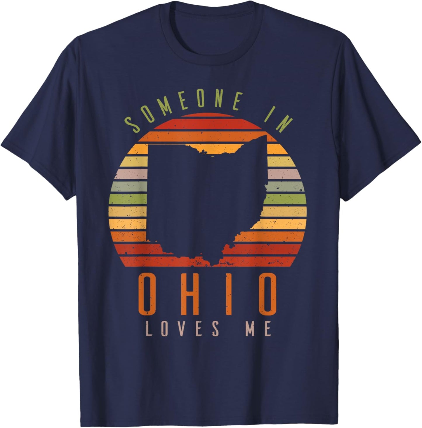 Someone In Ohio Loves Me Vintage State Retro T-Shirt - T-Shirt | Navy