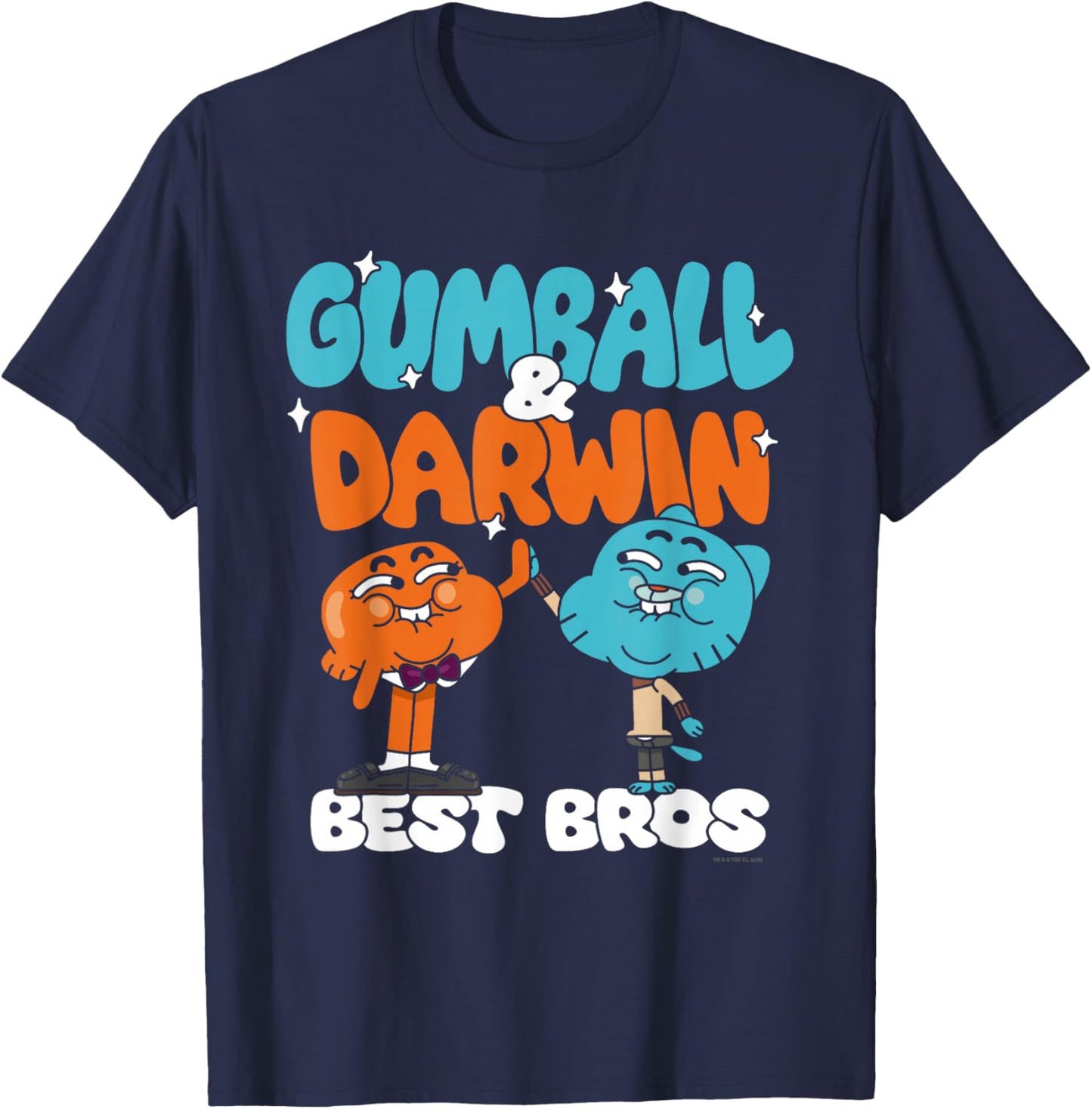 TAWOG Gumball and Darwin Best Bros Funny Cartoon T-Shirt - T-Shirt | Navy