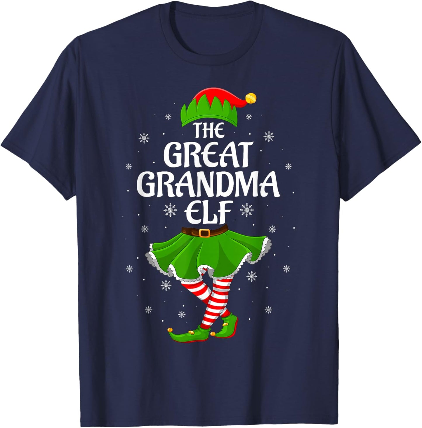 Great Grandma Elf Christmas Family Girls Women Elf Squad T-Shirt - T-Shirt | Navy