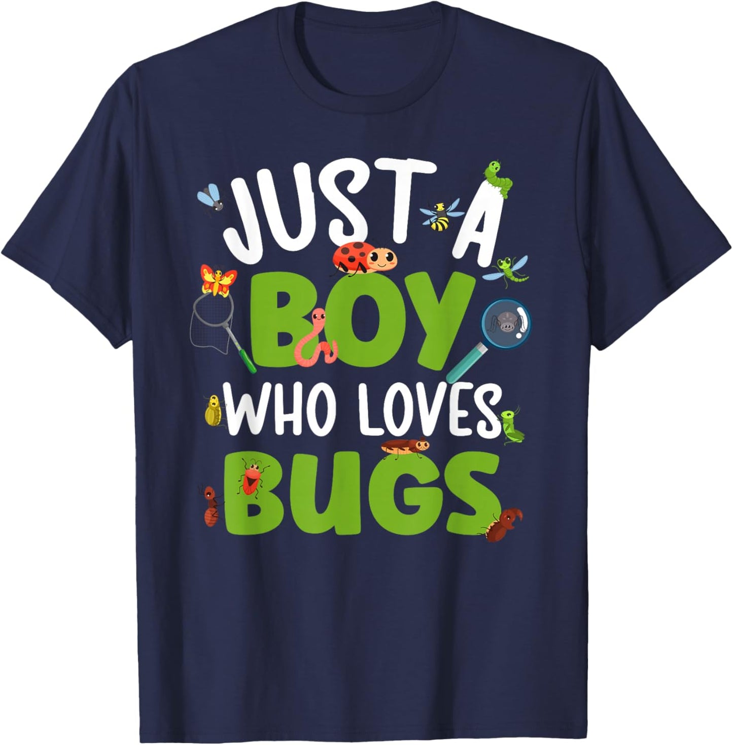 Bug Catcher Boys Bug Hunter Kids Insect Catcher Bug Lover T-Shirt - T-Shirt | Navy