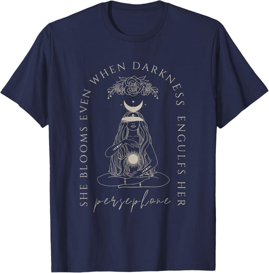 Hades And Persephone Mythology Persephone's Pomegranate T-Shirt - T-Shirt | Navy