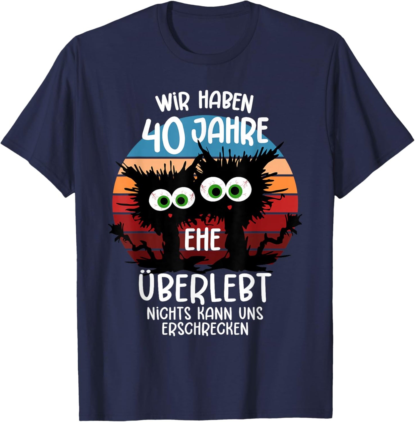 40 Years Married Ruby Wedding Anniversary 40th Anniversary T-Shirt - T-Shirt | Navy