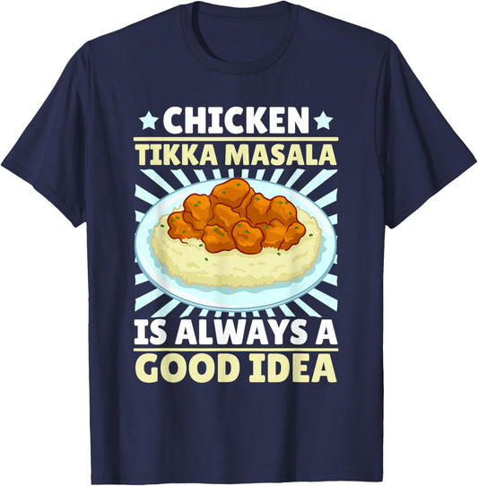 Chicken Tikka Masala Food Indian Recipe T-Shirt - T-Shirt | Navy